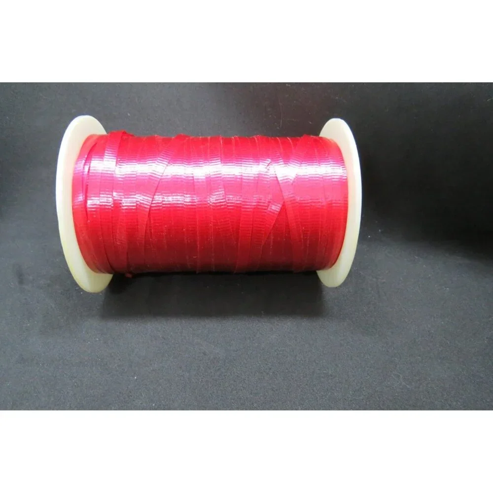 Vintage Hollywood Christmas Valentine Red Curling Gift Wrap Ribbon 50's or 60's